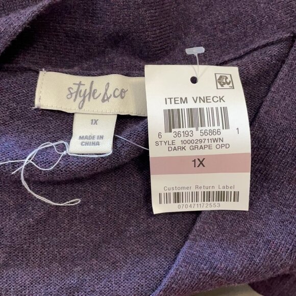 1X Style & Co. Sweater Top A04 5088 - Picture 3 of 4